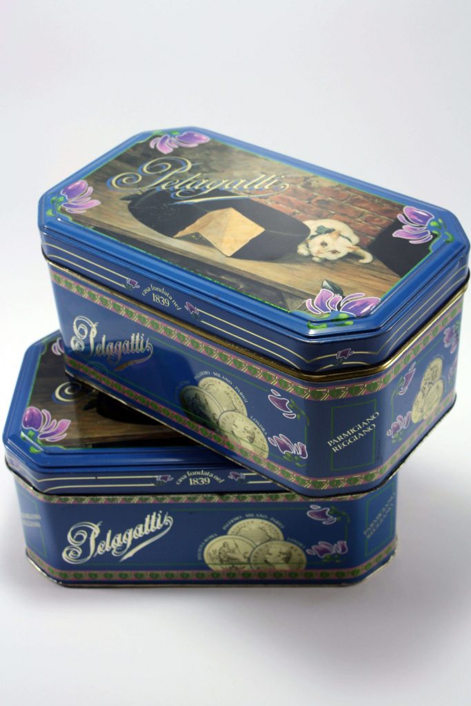 Scatola in metallo personalizzato, packaging promozionale per formaggio