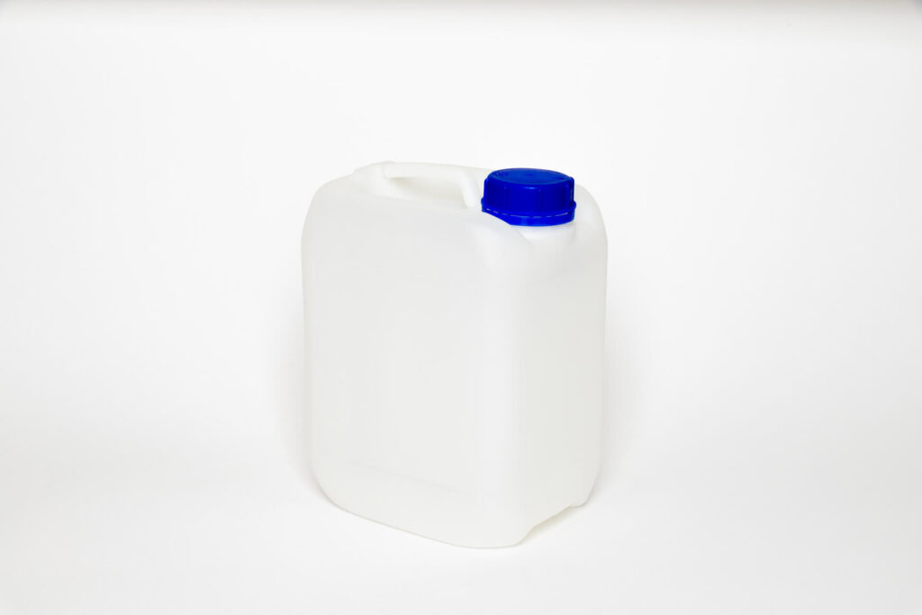 Tanica 5 litri in plastica HDPE, tappo ad avvitamento, accatastabile